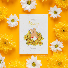 Anúncio Faire-part naissance lapin fleur