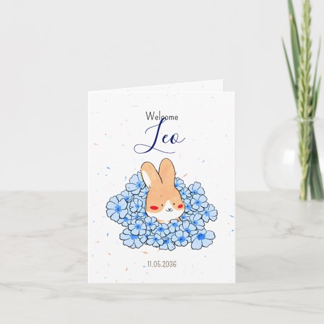 Anúncio Faire-part naissance lapin photo Florals (Frente)
