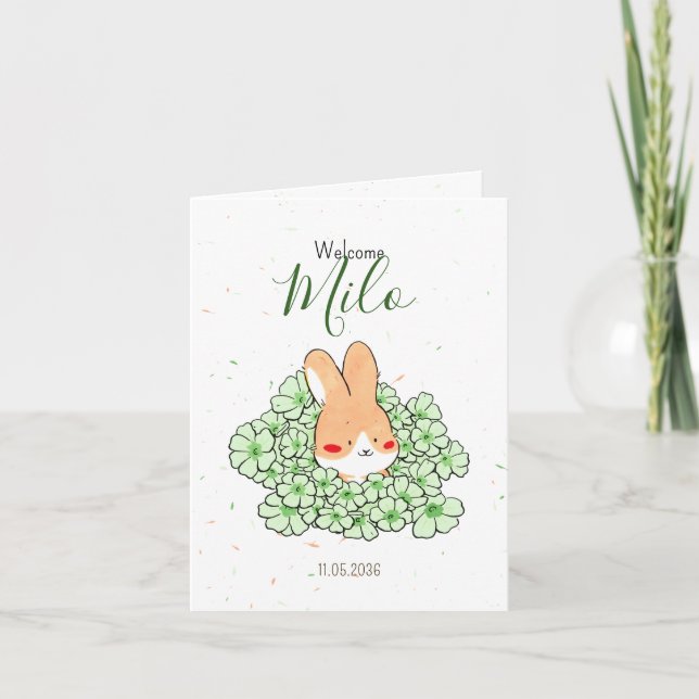 Anúncio Faire-part naissance lapin photo Florals (Frente)