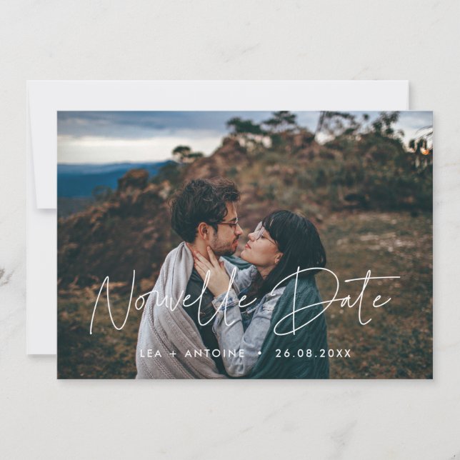 Anúncio Faire-part Nouvelle date Mariage reporté (Frente)