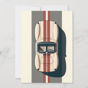 Anúncio Faixa de Carro de Corrida Retro Minimalista