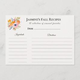 Anúncio Fall Recipe Card – Autumn Kitchen Stationery