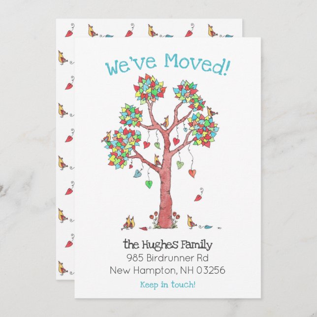 Anúncio Famílias divertidas em uma árvore de corações Novo (Frente/Verso)