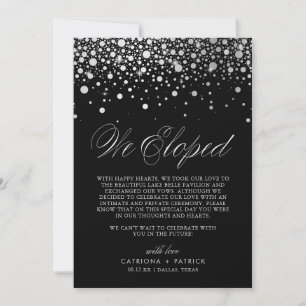Anúncio Faux Silver Foil Confetti Casamento Negro