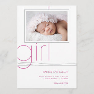 Anúncio feito sob encomenda do nascimento da foto