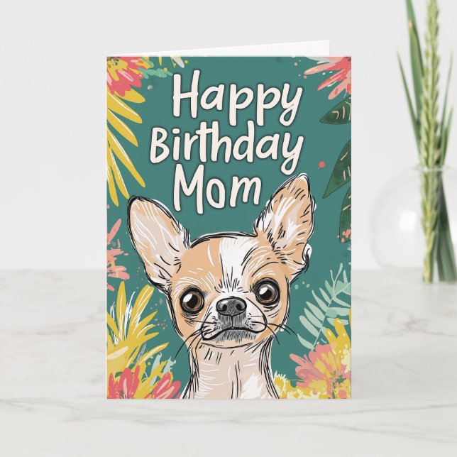 Anúncio Feliz aniversário Mãe - Chihuahua Pawfect Aniversá (Frente)