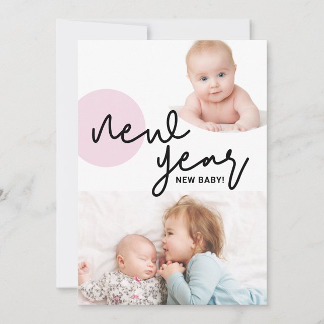 Anúncio Feliz ano novo Nova Garota Rosa segundo Rosa (Frente)