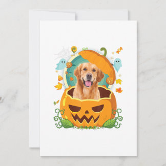 Anúncio Feliz cão de Ouro de Abóbora de Halloween