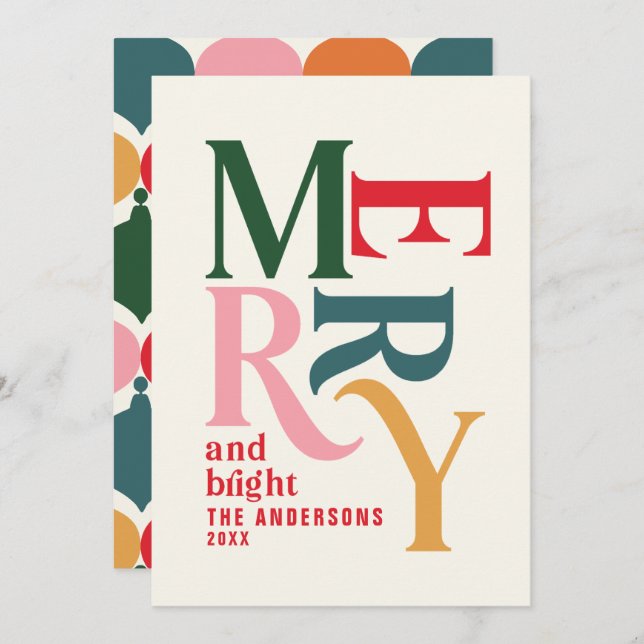 Anúncio Feliz colorida de Natal (Frente/Verso)