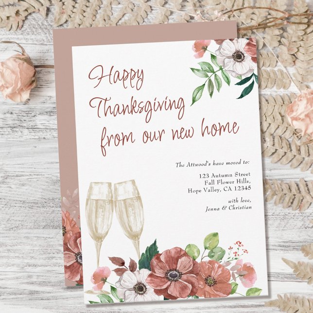 Anúncio Feliz Dia de Ação de Graças da Flor do Novo outono (Criador carregado)