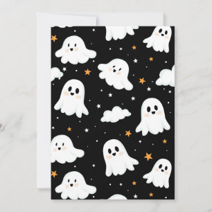 Anúncio Feliz Halloween Ghost Cloudy Star Sky