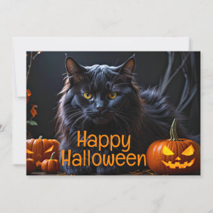 Anúncio Feliz Holloween - Gato Negro