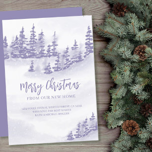 Anúncio Feliz Natal de Nova Floresta Roxa em Movimento