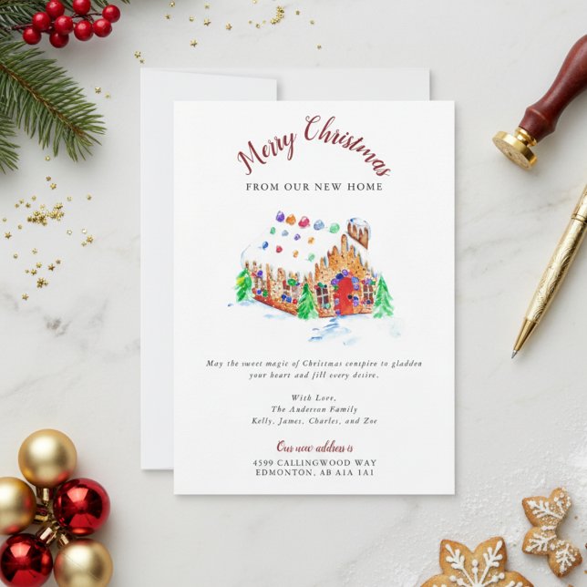 Anúncio Feliz Natal do nosso Novo Endereço Movendo-se para (Criador carregado)