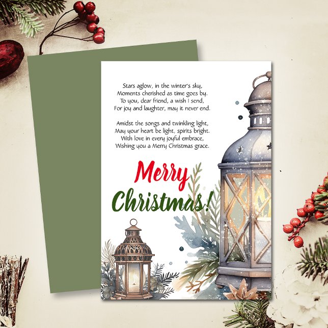 Anúncio Feliz Natal Lanterna Poem (Elevate your upcoming event with this cozy Christmas invitation and heartwarming poem!)