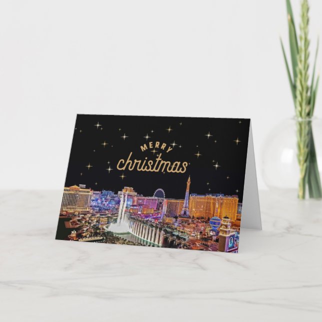 Anúncio Feliz Natal Las Vegas Card (Frente)