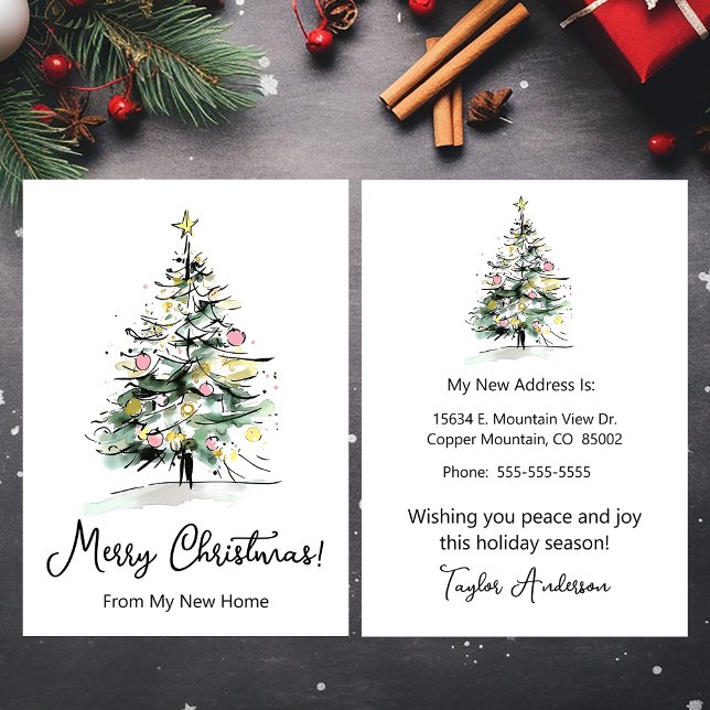 Anúncio Feliz Natal Nova Casa Árvore de Natal Moderna (Criador carregado)