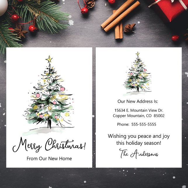 Anúncio Feliz Natal Nova Casa Árvore Moderna de Natal (Criador carregado)