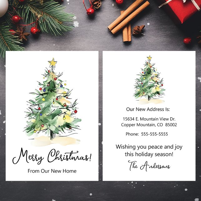 Anúncio Feliz Natal Nova Casa Árvore Moderna de Natal (Criador carregado)