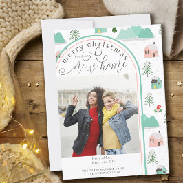 Anúncio Feliz Natal Nova Casa Foto Montanha Casa