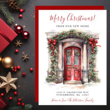 Feliz Natal Nova Casa Porta Vermelha se Movendo