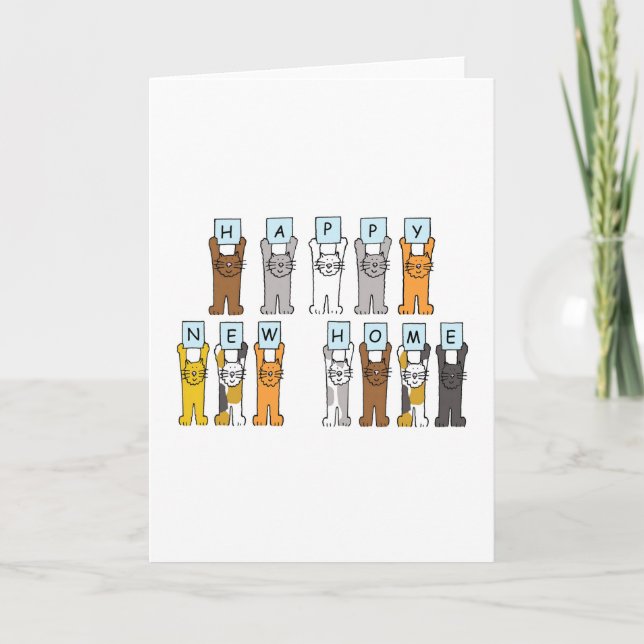 Anúncio Feliz Novo Gato de Cartoons em Casa (Frente)