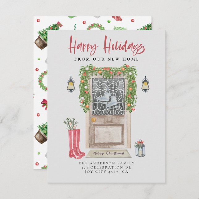 Anúncio Felizes Feriados Nova Porta de Natal Em Movimento (Frente/Verso)