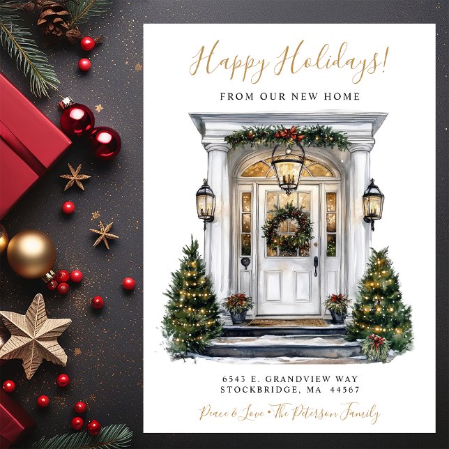 Anúncio Feriados Felizes Novo Movimento da Porta Frontal (Criador carregado)