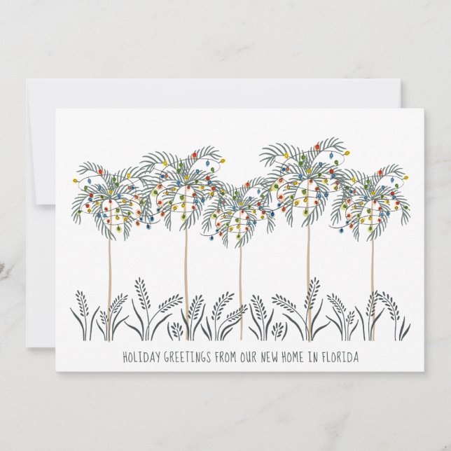 Anúncio Feriados movendo as luzes de Natal em palmeiras (Frente)