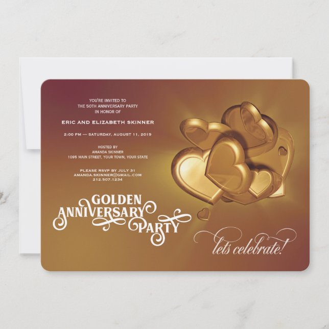 Anúncio Festa de Aniversário de 50 Anos de Bodas de Ouro ( (Frente)