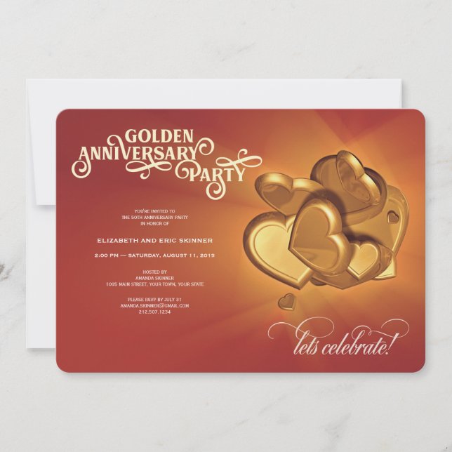 Anúncio Festa de Aniversário de 50 Anos de Casados (Versão (Frente)