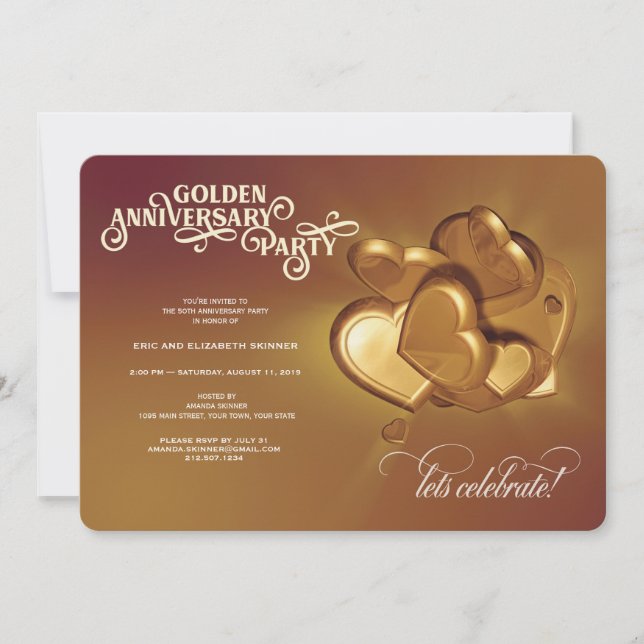 Anúncio Festa de Aniversário de 50 Anos de Casamento (Vers (Frente)