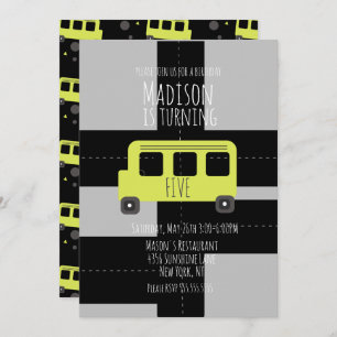 Anúncio Festa de aniversário de Roda de Transporte Escolar