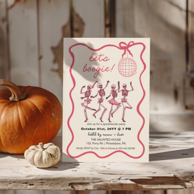 Anúncio Festa de dança Rosa Halloween | Skeletons (Criador carregado)