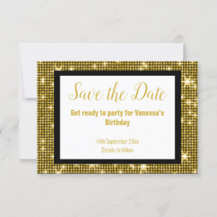 Anúncio FESTA DE DISCO PRETO Dourado SALVE A DATA White