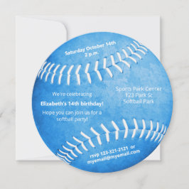 Anúncio Festa de esportes de softball azul