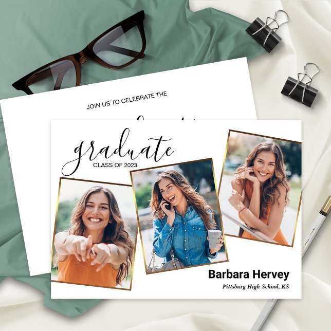 Anúncio Festa de formatura 3 Fotos Classe de 2023 (Criador carregado)