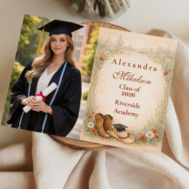 Anúncio Festa de Formatura de Cowgirl Boho com Fotos