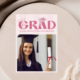 Anúncio Festa de formatura do coquete de fotos rosa