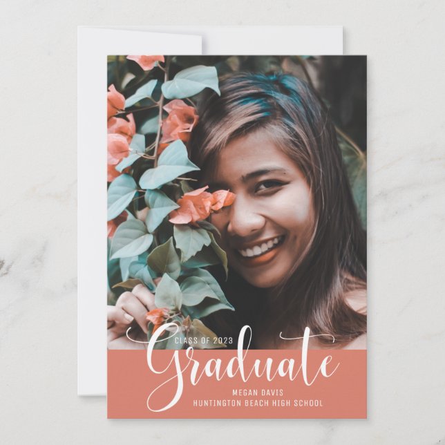 Anúncio Festa de Fotos de Graduação Rosa Girly (Frente)