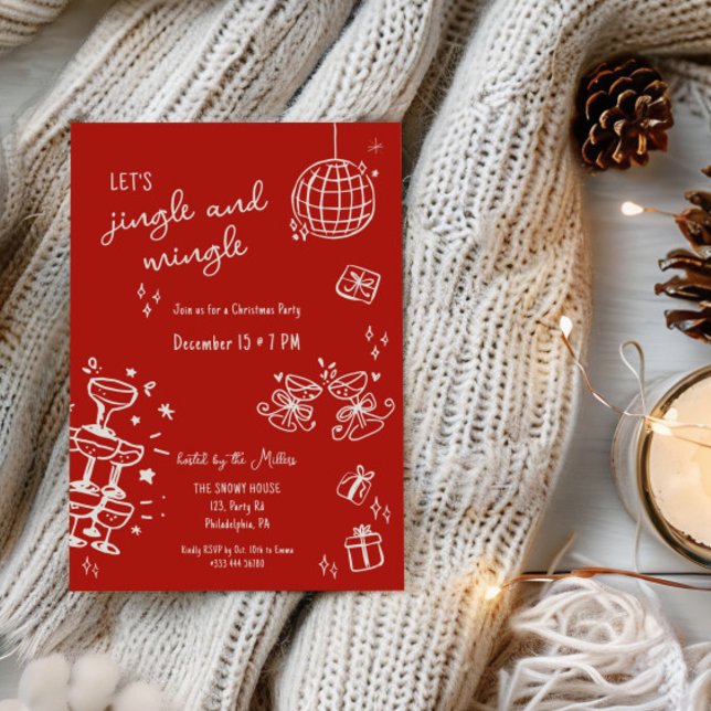 Anúncio festa de Natal caprichosa, junte-se e misture-se (Criador carregado)