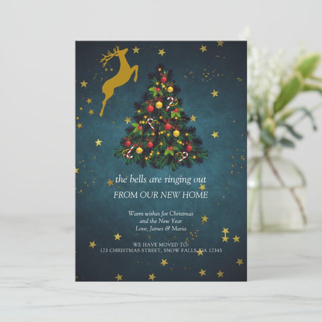 Anúncio Festa de Natal Feliz Novo Movimento Doméstico (Em pé/Frente)