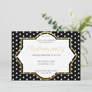 Anúncio Festa de Natal Ocidental Preta e Dourada