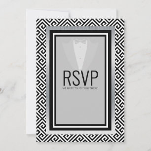 Anúncio Festa de solteiro smoking preto e prata personaliz