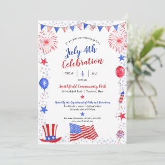 Anúncio Festa do Dia da Independência em 4 de julho