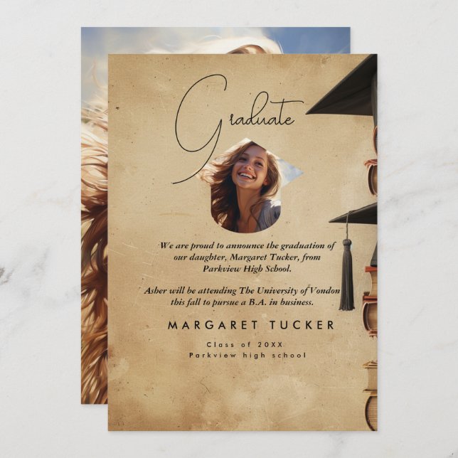 Anúncio Filha de graduação I Rustic (Frente/Verso)