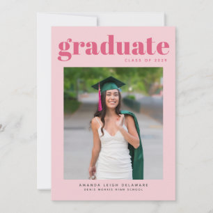 Anúncio Fim de Curso Rosa Pêssego Foto Graduação