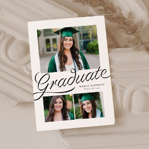 Anúncio Fita de graduação script três foto formatura