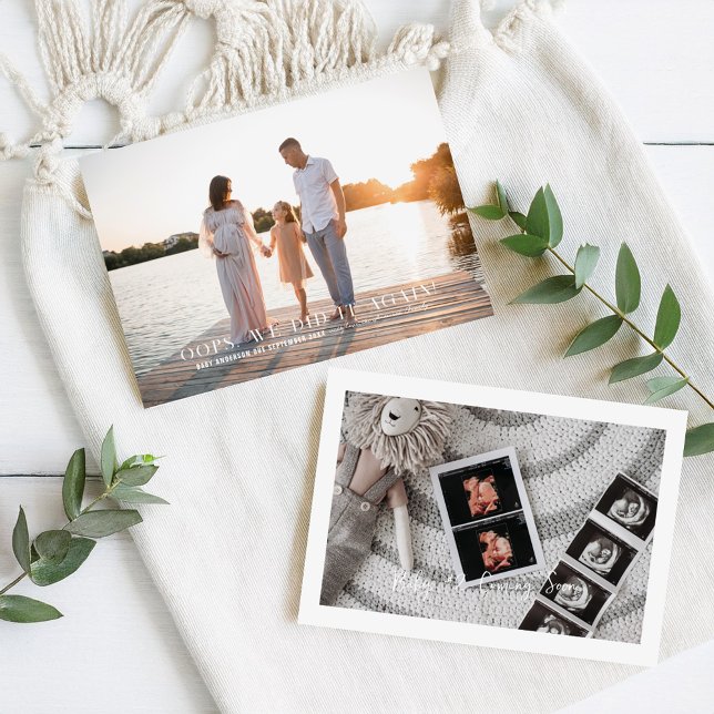 Anúncio Fizemos De Novo | Gravidez com Foto para Bebê segu (Criador carregado)