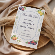 Anúncio Floral de Frutas Mediterrâneo Casamento